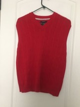 Nautica Boys Red Casual Sweater Vest V-Neck Size Large 14/16  - $28.71