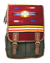 Western Handwoven Saddle Blanket Rug Green Canvas Carry-On Travel Bag 18SKB60 - £125.27 GBP