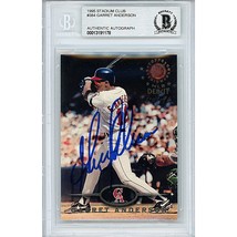 Garret Anderson Auto Los Angeles Angels Autograph 1995 Stadium Club Beckett Auto - £78.43 GBP