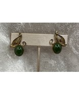 Vintage Jade Double CC 12k 1/120 GF Screw back Earrings Signed 1960s - $463.34 MXN