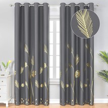 Estelar Textiler Dark Grey Blackout Curtains &amp; Drapes 84 Inch Length, Dark Gray - £20.55 GBP