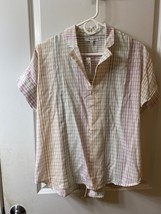 Madewell XS Lakeline Popover Shirt in Ombré Rainbow Plaid Wispy Cloud NWT - £27.68 GBP