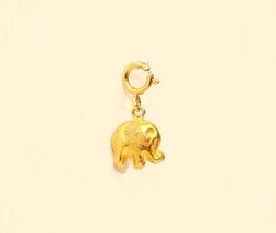 18k gold elephant  charm with spring clasp #83 LOCK - £70.98 GBP