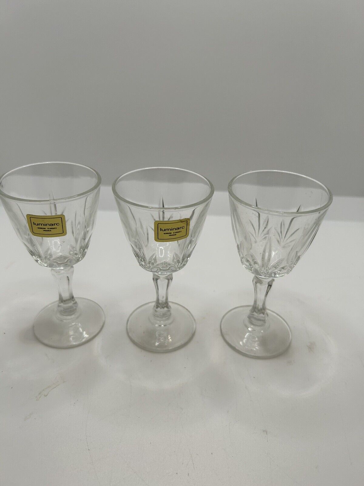 Vintage Luminarc Verrerie D’Arques France Crystal Liqueur Cordial Glasses  set 3 - $18.69