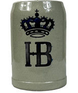 Vintage MÜNCHNER HOFBRÄU HB Salt Glaze Beer Mug Stoneware Stein .25 L Ge... - £12.45 GBP