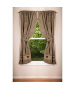 Heritage Star Window Curtains with tiebacks in Black and Nutmeg - $79.99