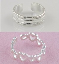 Toe Ring Heart / Plain/ Love  Silver Plated Adjustable N46 - £3.20 GBP