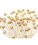 Gold / SILVER Cocktail Picks, Bamboo Appetizer Toothpicks (4.7 Inches, 1... - £7.77 GBP