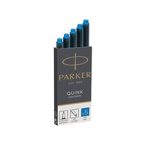 Parker Quink Fountain Pen Refills Long Cartridges - Washable Blue Ink, B... - $11.00