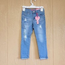 Toddlers Cutie Patootie Super Yummy Washed Denim Jeans Lightblue sz 2T Pink Latt - £21.22 GBP