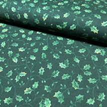 Christmas Holly Vines Fabric in Green by VIP Cranston 100% Cotton 1.75 YARDS - £13.81 GBP
