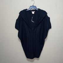 Sweet Romeo Hooded Sweater Cardigan black SZ L NEW - $78.21