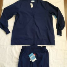 Crest Scrubs Uniform set Solid Dark Blue XL Womans - £23.18 GBP
