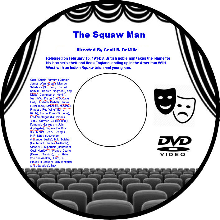 The Squaw Man 1914 DVD Movie Drama Dustin Farnum Monroe Salisbury Winifred Kings