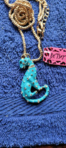 New Betsey Johnson Necklace Cheeta Ick Blue Africa Collectible Decorative Nice - £11.98 GBP