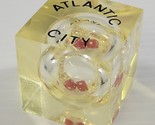 *B9) Vintage Atlantic City Casino Clear Lucite Resin Cube Dice Souvenir - $17.81