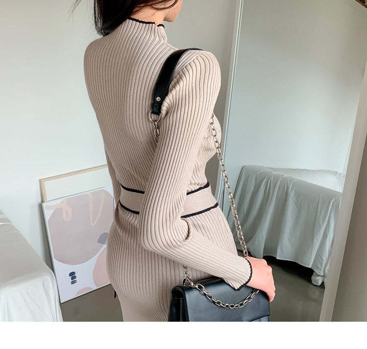 Lace-Up Knitted Mid-Length Sweater Dress Item image 6