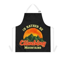 Personalized Grilling Apron w/ Mountain Range Design &quot;&quot;I&#39;d Rather Be Cli... - £22.20 GBP