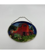 Amia Stained Glass Sun Catcher Barn Farm Tractor Stained Glass Cottage C... - €11,96 EUR