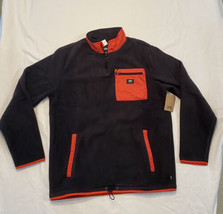 Vans 1/4 Zip Fleece Pullover Sweatshirt New Mens Large Black Red Zippere... - $29.03