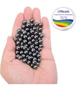 LPBeads 100PCS 8mm Natural Hematite Beads with Crystal Stretch Cord - $9.89