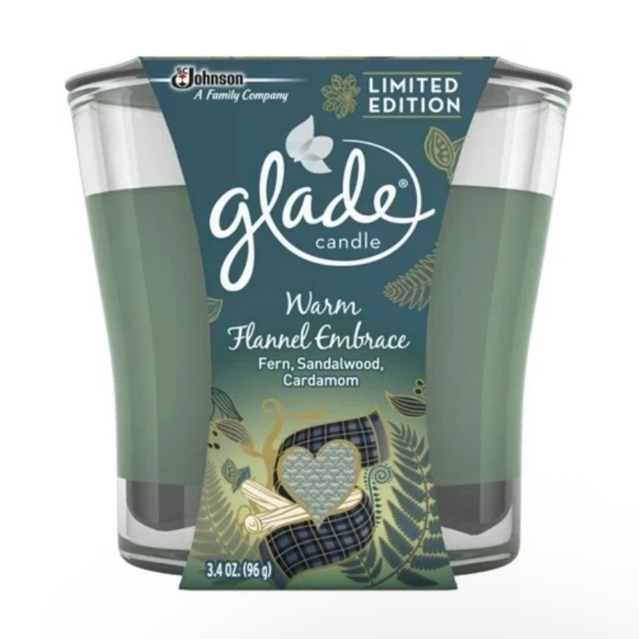 Glade Warm Flannel Embrace Scented Glass Candle, 3.4 Oz - Limited Edition - $16.99