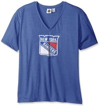 NWT NHL Plus Size Women&#39;s 2X Short Sleeve Heather V-Neck Tee Shirt  - £14.95 GBP