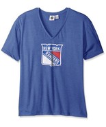 NWT NHL Plus Size Women&#39;s 2X Short Sleeve Heather V-Neck Tee Shirt  - £15.06 GBP