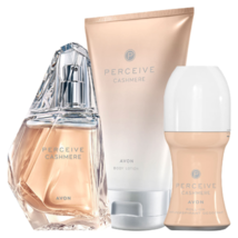 Avon Perceive Cashmere  Set EDP Spray 50 ml + Body lotion + deo roll on New Rare - £79.13 GBP