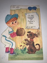 VINTAGE 1950’s Rust Craft Happy Father’s Day Daddy Card Puppy Dog - £4.68 GBP
