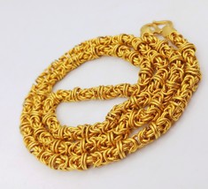 Modern 22K Authentic Gold Unique Link Chain Unisex Handmade Jewelry Byzantine - £5,353.51 GBP