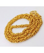 MODERN 22K AUTHENTIC GOLD UNIQUE LINK CHAIN UNISEX HANDMADE JEWELRY BYZANTINE  - $127,294.27 MXN