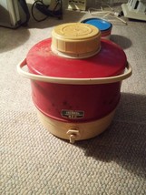 000 Vintage Thermos Brand USA Made Red &amp; White Metal &amp; Plastic Cooler Tailgate - £17.53 GBP