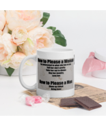 How To Please A Woman, How To Please A Man White Glossy Coffee Mug - $284.91 MXN