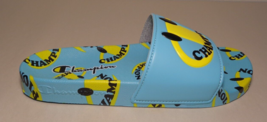 Champion Size 9 M IPO SMILE Aqua Yellow Slide Sandals New Men&#39;s Shoes - £78.53 GBP