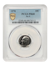 1970 10C PCGS PR68 (No S) - £629.50 GBP