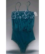 AUDEN ~ Size MEDIUM (M) ~ Teal Green ~ Square Neck ~ Babydoll ~ Bodysuit - $18.70