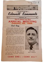 Benton Contea Elettrico Co-Operative 1958 Kilowatt Komments Volume 8 Nessun 1 - £17.27 GBP