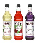 Monin - Floral Variety Pack, Lavender, Elderflower, &amp; Hibiscus Syrup, Fl... - $933.73 MXN