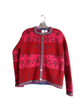 Nordic Design Vintage Icelandic Knit Wool Cardigan Button Front Sweater ... - $49.50