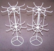 2 SPINNING JEWELRY DISPLAY RACK 16 IN WHITE counter racks displays showroom - $34.13