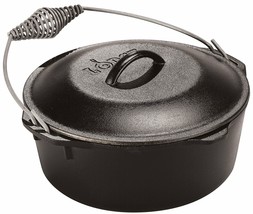 Lodge L10DO3 Dutch Oven w/ Spiral Bail Handle &amp; Iron Cover, 7-QT - £58.72 GBP