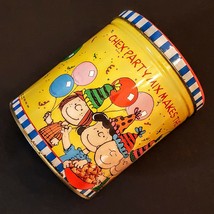 Chex Party Mix Peanuts Gang Metal Tin 40 Years 6&quot; tall Round Charlie Bro... - $11.88