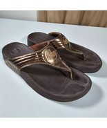 Fitflop Sandals Womens 10 Brown Slip On Thong Logo - $29.59