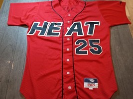 Two Vintage Miami Heat Pop Tops Pro Baseball Jersey Red Size Small Read Descript - £36.04 GBP