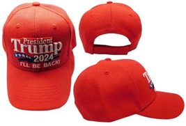 President Trump 2024 I&#39;ll Be Back! Red Adjustable Embroidered MAGA Cap Hat - £6.23 GBP