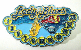 Vtg Lady Blues Enamel Lapel Pin Music Jazz Music Saxophone Baseball Theme - £13.35 GBP