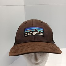 Patagonia Logo Faded Brown/Black Mesh Snapback Trucker Hat Adjustable Cap - £16.43 GBP