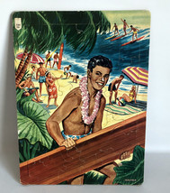 Vintage Saalfield Cardboard Puzzle #7060 Hawaii Surf Beach 14&quot; x 10.5&quot; - £15.78 GBP