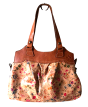 Patricia Nash Purse Floral Leather Tote Handbag Gorgeous Oilcloth Brown EUC - £127.21 GBP